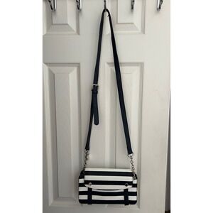 The Limited Navy White Striped Crossbody Bag Nautical Chain Strap Purse